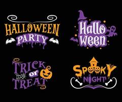 conjunto de tipografía de halloween, letras, vector