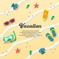 hola fondo de vacaciones de vacaciones de verano con elementos de playa vector