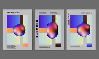 Set of gradient Baugasm poster with pastel colors. Applicable for flyer, poster, cover, booklet design. vector