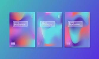 Modern covers with gradient wavy shapes. Futuristic minimal design with a multi-colored bionic background. A4 format for poster, layout, placard, grunge paper, card, book. vector