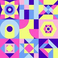 Modern artwork of abstract unusual composition made with geometrical shapes and elements. Simple geometry vector background useful for web design, business cards, invitation, poster.