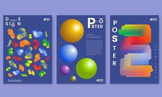 Minimal Poster Layout Collection.Gradient Circles. vector