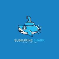 Shark submarine character logos, badges, labels, emblems or t-shirt prints and other uses. vector
