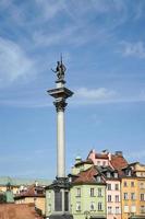 Warsaw, Poland, 2014. Zygmunts Column in the Old Town Market Square in Warsaw photo