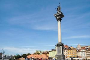 Warsaw, Poland, 2014. Zygmunts Column in the Old Town Market Square in Warsaw photo