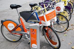 Viena, Austria, 2014. Alquiler de bicicletas en Viena. foto