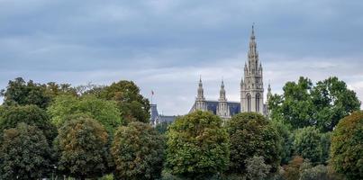 Vienna, Austria, 2014. Distant view of the Gothic Town Hall in Vienna photo