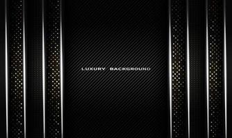 luxury black abstract backgroud2, with creative geometric shape line and gold silver sparkling vector