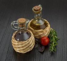 Oil, vinegar with rosemary photo