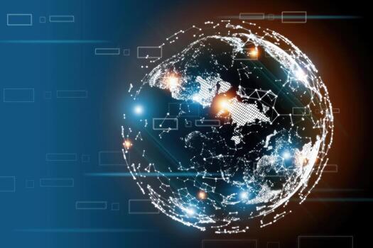 Concept of the digital world and data transmission through the internet, data analysis, metaverse, big data, Business global internet, global network and data exchanges. photo