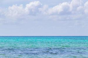 Tropical mexican beach clear turquoise water Playa del Carmen Mexico. photo