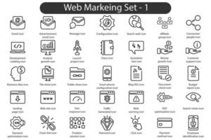icono de línea de marketing web 1 vector