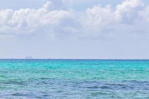 Tropical mexican beach clear turquoise water Playa del Carmen Mexico. photo