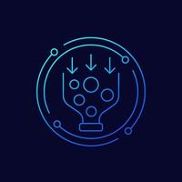 Bottleneck analysis icon, line vector