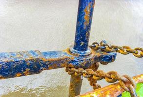 Details equipment anchor dock handlebar mast ships boats Bremerhaven Germany. photo