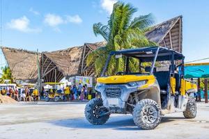 Holbox Quintana Roo Mexico 2021 Buggy car taxi golf cart at pier village Holbox Mexico. photo