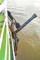 Details equipment anchor dock handlebar mast ships boats Bremerhaven Germany. photo