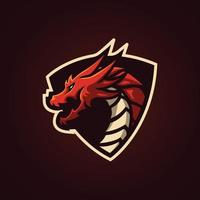 dragon head esport logo gaming mascot design vector