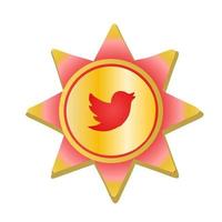 logotipo de twitter de diseño degradado dorado, fondo transparente foto