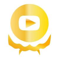 logotipo de youtube de diseño degradado dorado foto
