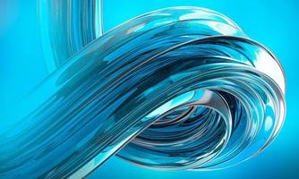 3D rendering of colorful abstract twisted wavy shape in motion. Computer generated geometric digital art photo
