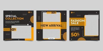 Collection of social media post banner template design vector