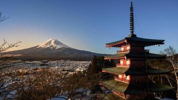 Mount Fuji and Chureito Pagoda, Japan. photo