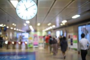 People on subway station blur motion photo