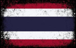 viejo sucio grunge vintage tailandia bandera nacional ilustración vector