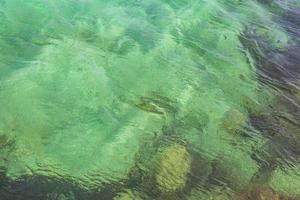 azul turquesa agua olas océano y mar patrón de textura méxico. foto