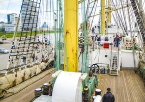 bremerhaven bremen 2011 detalles equipamiento ancla muelle manillar mástil barcos barcos bremerhaven alemania. foto