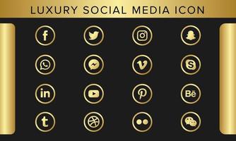 Luxury Icon set of popular social applications with rounded corners. Social media icons modern design on transparent background for your design. Vector Set EPS 10