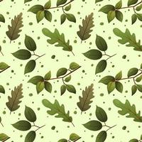 Vector pattern with green leaves