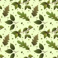 Vector pattern with green leaves