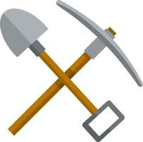 Items for extraction of minerals. Cartoon flat illustration. Logo of Labour and work. Rural tool. Iron pickaxe vector