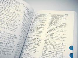 Depok, Indonesia  August 19, 2022 , Japanese and Indonesian dictionary books isolated on a white background photo