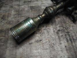 candle holder on a black background photo