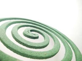 green mosquito coil in the form of a spiral isolated on a white background.close up photo