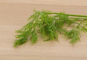 Dill on wooden background photo