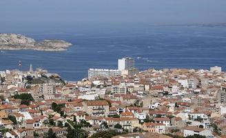 View over the city of Marseille, France, from a hill photo