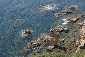 Beautiful view along the Costa Brava coastline near Lloret de Mar, Spain photo