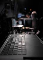 Backstage in a TV studio for a live stream presentation photo