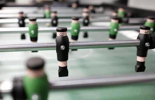 Selective focus on foosball table player photo