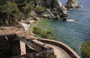 Beautiful view along the Costa Brava coastline near Lloret de Mar, Spain photo