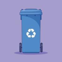Recycle Bin Vector Illustration. Trash Can. Garbage Can. Flat Cartoon Style Suitable for Web Landing Page, Banner, Flyer, Sticker, Card, Background, T-Shirt, Clip-art