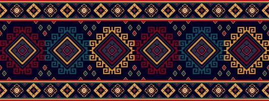 Ikat ethnic Hungarian polish folk pattern design. Aztec fabric carpet boho mandalas textile decor wallpaper. Tribal native motif flower traditional embroidery vector illustrated