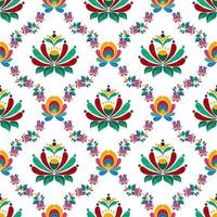 diseño de decoración de patrones sin fisuras de ikat étnico floral. alfombra de tela azteca boho mandalas decoración textil papel tapiz. Fondo de vector de bordado tradicional decorativo de flores con motivos nativos tribales