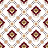 Ikat ethnic Hungarian polish folk pattern design. Aztec fabric carpet boho mandalas textile decor wallpaper. Tribal native motif flower traditional embroidery vector illustrated