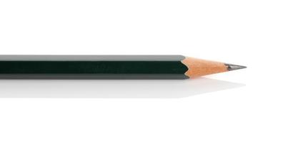 Drawing pencil isolated on white background. Close up Green color photo