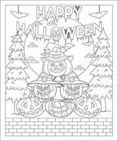 página para colorear de halloween para adultos vector libre vector gratis